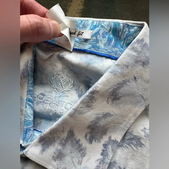 Bugatchi Uomo Men’s XL Shaped Fit ‘Feathers’ LA Dress Shirt - Picture 8 of 12